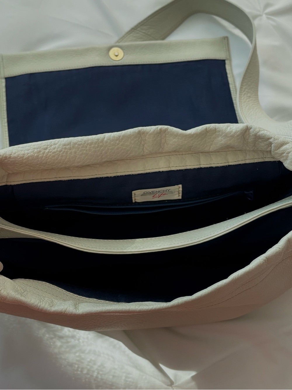 Givenchy Life Vintage Soft Pebble Leather Crossbody Bag, Off-White, EVC - Picture 13 of 16